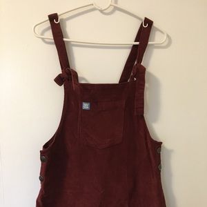 Corduroy overalls mini dress